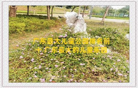 广东最大儿童公园排名前十 广东最大的儿童乐园